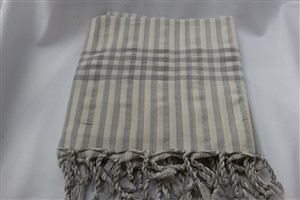 Peshtemal - Rug Colleciton - Beige - Grey striped