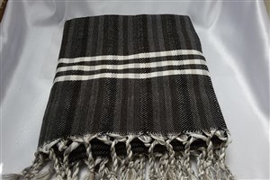 Peshtemal - Rug Colleciton - Black - Grey Striped