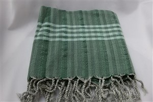 Peshtemal - Rug Colleciton - Green - Grey Striped