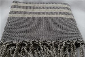 Peshtemal - Seaside Collection - Grey  Chain Pattern 