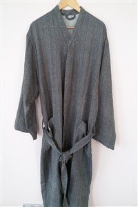 Bathrobe - Bathrobe Collection - Herringbone dark grey bathrobe