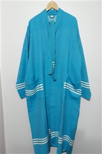 Bathrobe - Bathrobe Collection - Herringbone Turquoise  Bathrobe