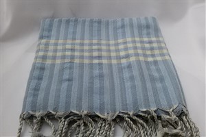 Peshtemal - Rug Colleciton - Light Blue - Grey Striped