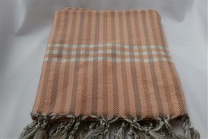 Peshtemal - Rug Colleciton - Orange - Grey Striped