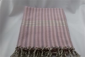 Peshtemal - Rug Colleciton - Pink - Grey Striped